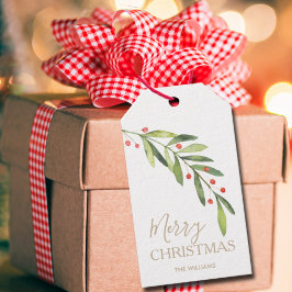 Etiqueta Para Presente Feliz Natal com Vegetação