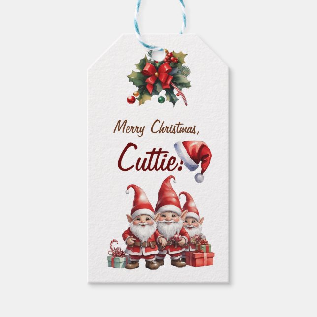 Etiqueta Para Presente Feliz Natal, Cuttie! Personalizável (Frente)