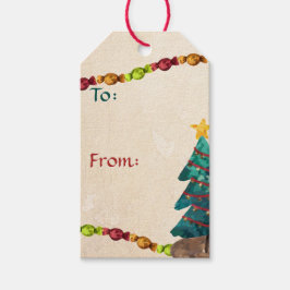 Etiqueta Para Presente Feliz Natal Da Aquarela