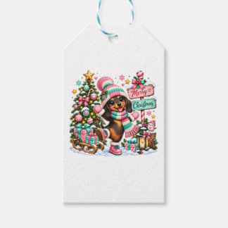 Etiqueta Para Presente Feliz Natal Dachshund
