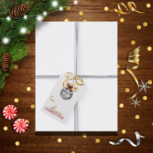 Etiqueta Para Presente Feliz Natal de prata de Jingle Bell
