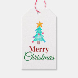 Etiqueta Para Presente Feliz Natal. Desenho. Adicione a Arte do Seu Filho