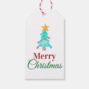 Etiqueta Para Presente Feliz Natal. Desenho. Adicione a Arte do Seu Filho