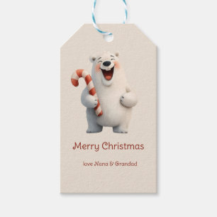 Etiqueta Para Presente Feliz Natal Design do Urso Polar Bonito