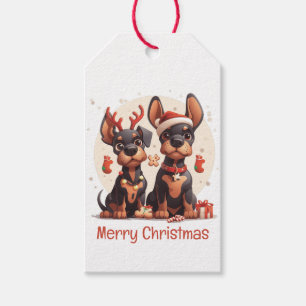 Etiqueta Para Presente Feliz Natal Dobermann Dogs