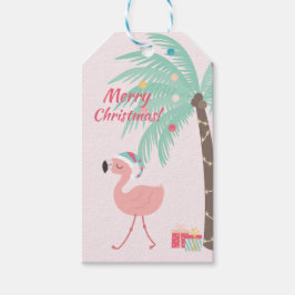 Etiqueta Para Presente Feliz Natal - Doce Papais noeis Tropicais Flamingo