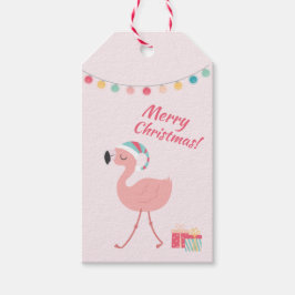 Etiqueta Para Presente Feliz Natal - Doce Papais noeis Tropicais Flamingo