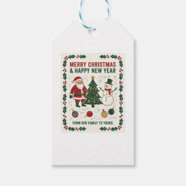 Etiqueta Para Presente Feliz Natal e um Feliz Ano Novo