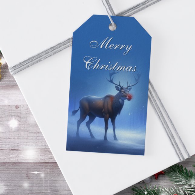 Etiqueta Para Presente Feliz Natal Editable Winter Wonderland (Criador carregado)
