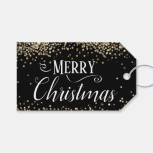 Etiqueta Para Presente Feliz Natal Elegante Glitter Gift Tags