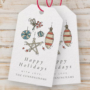 Etiqueta Para Presente Feliz Natal Elegante Moderno Saudação