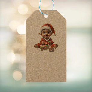 Etiqueta Para Presente Feliz Natal Elf Kraft Gift Tags