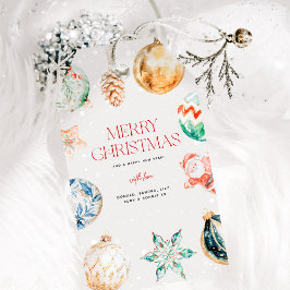 Etiqueta Para Presente Feliz Natal em Aquarela Fofa