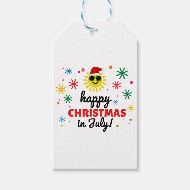 Etiqueta Para Presente Feliz Natal em Julho (Frente)