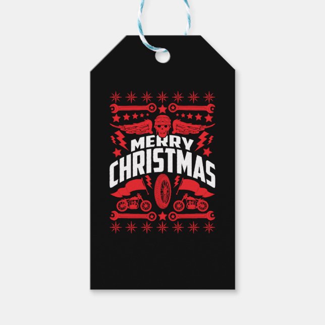 Etiqueta Para Presente Feliz Natal Feio Biker (Frente)