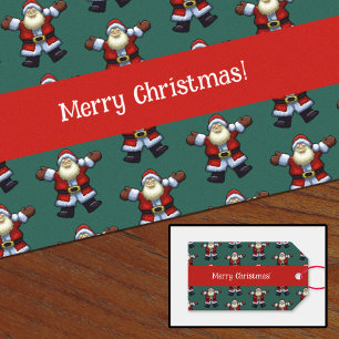 Etiqueta Para Presente Feliz Natal! Feliz Papai noel Pai Natal Padrão