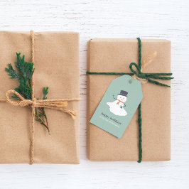 Etiqueta Para Presente Feliz Natal Feriado Derretendo Snowman Cute