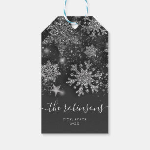 Etiqueta Para Presente Feliz Natal Feriado Silver Sem Foto