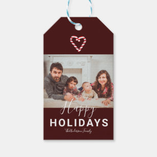 Etiqueta Para Presente Feliz Natal Feriados - Foto Mínima da Família Ve