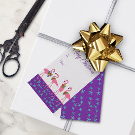Etiqueta Para Presente Feliz Natal Flamingos