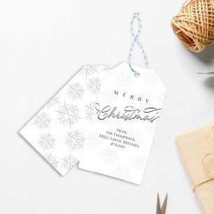 Etiqueta Para Presente Feliz Natal Flocos de Neve