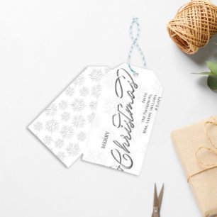 Etiqueta Para Presente Feliz Natal Flocos de Neve