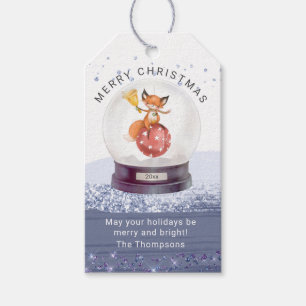 Etiqueta Para Presente Feliz Natal Globe Aquarela Fox