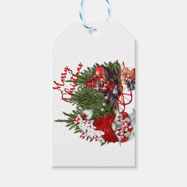 Etiqueta Para Presente Feliz Natal Gnome (Frente)