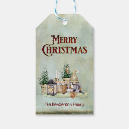 Etiqueta Para Presente Feliz Natal Gnomo Picnic Rustic Cabine
