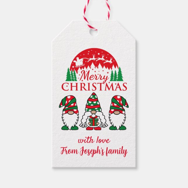 Etiqueta Para Presente Feliz Natal Gnomos (Frente)