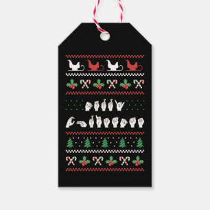 Etiqueta Para Presente Feliz Natal - Língua de Sinais Americana da ASL I