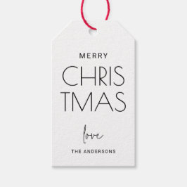 Etiqueta Para Presente Feliz Natal Minimalista | Favor de Férias Moderno