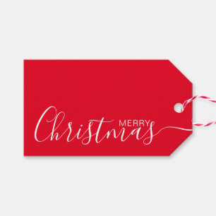 Etiqueta Para Presente Feliz Natal - Minimalista Vermelho