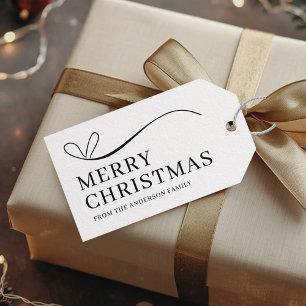 Etiqueta Para Presente Feliz Natal moderno simples preto e branco