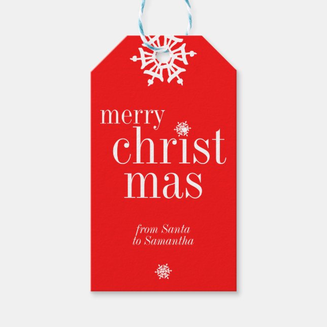 Etiqueta Para Presente Feliz Natal Nevado (Frente)