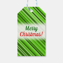 Etiqueta Para Presente "Feliz Natal!" + Padrão de Linhas Verdes/Stripes