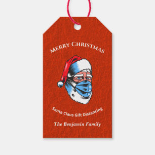 Etiqueta Para Presente Feliz Natal Papai Noel Cara Máscara Personalizar
