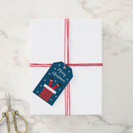 Etiqueta Para Presente Feliz Natal Papai Noel Preso Em Uma Chaminé