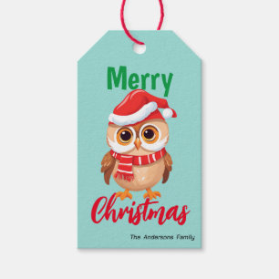 Etiqueta Para Presente Feliz Natal Papais noeis de coruja Feriado