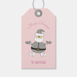 Etiqueta Para Presente Feliz Natal Papais noeis de Moda Houndstooth