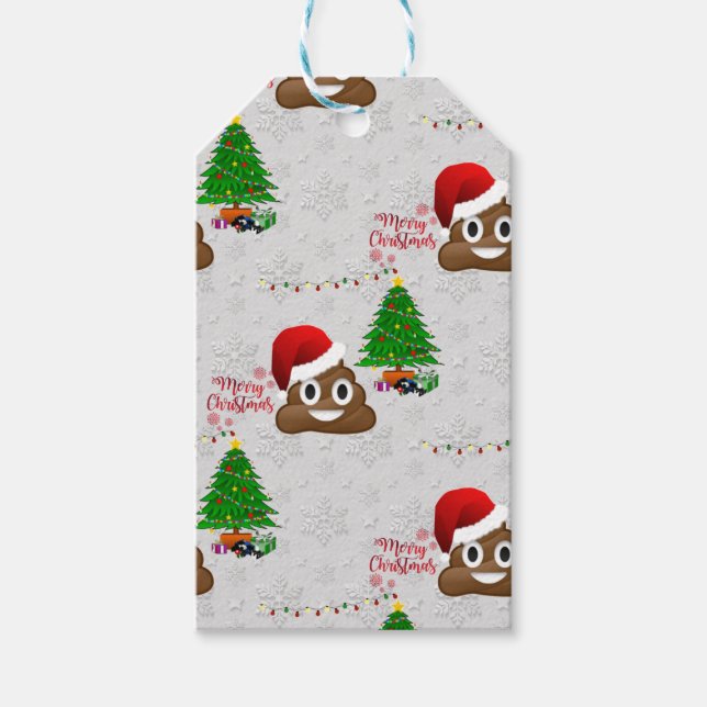 Etiqueta Para Presente feliz natal poo emoji (Frente)