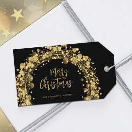 Etiqueta Para Presente Feliz Natal Preto e Dourado