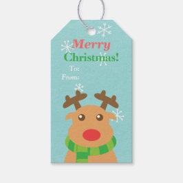 Etiqueta Para Presente Feliz Natal Red Nosed Reindeer Dags