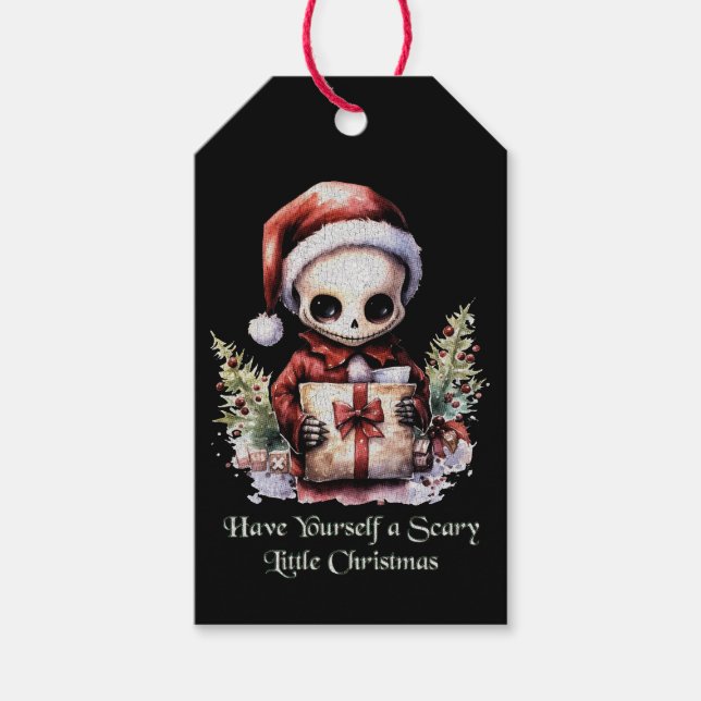 Etiqueta Para Presente Feliz Natal Spooky Gothic (Frente)