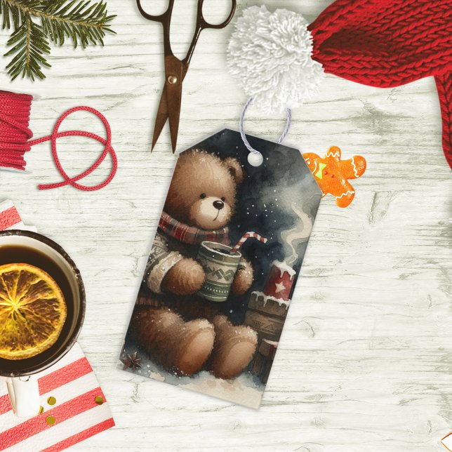 Etiqueta Para Presente Feliz Natal Teddy Bear (Criador carregado)