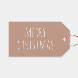 Etiqueta Para Presente Feliz Natal Terracota Clara Minimalista Fofa