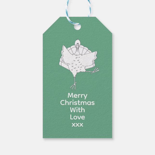 Etiqueta Para Presente Feliz Natal Turkeys (Verso)