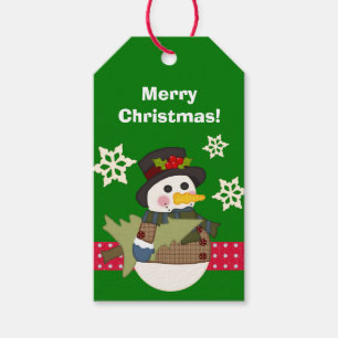 Etiqueta Para Presente Feliz Natal Verde e Vermelho