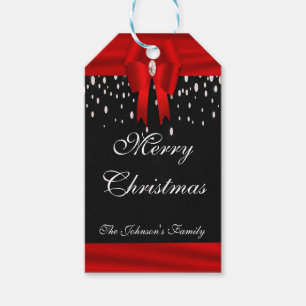 Etiqueta Para Presente Feliz Natal vermelho e preto