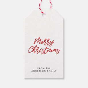 Etiqueta Para Presente Feliz Natal vermelho moderno